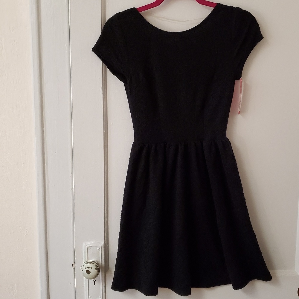 Xhilaration fit and flare skater black dress XS
